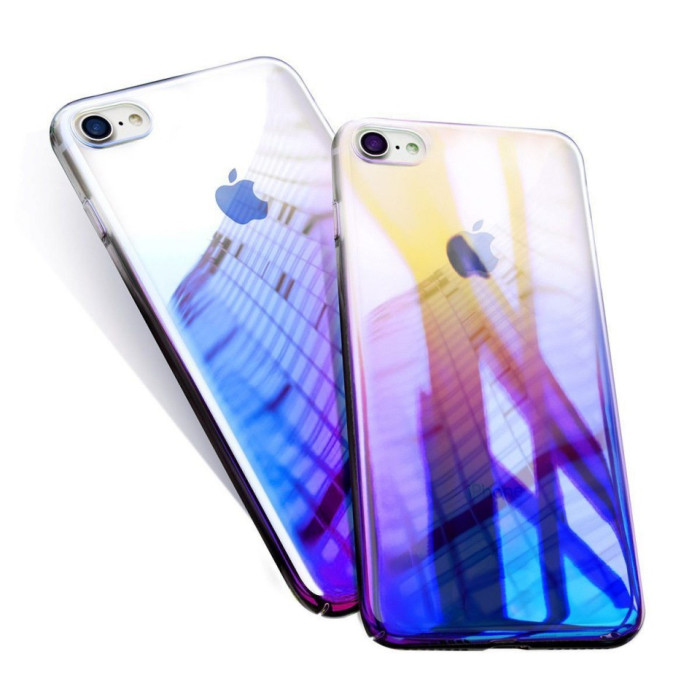 Husa Apple iPhone 8, MyStyle Gradient Color Cameleon Albastru-Galben