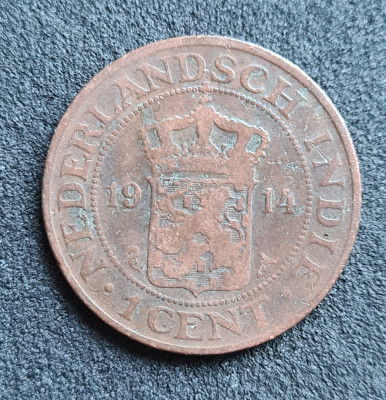 j104 Indiile Olandeze 1 cent 1914 foto