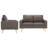 VidaXL Set de canapele, 2 piese, gri taupe, material textil 3056622