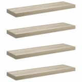 Cumpara ieftin Rafturi de perete suspendate 4 buc., stejar, 80x23,5x3,8 cm MDF
