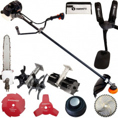 SET OFERTA: Motocoasa Yamamoto PRO, 6.7 CP, 9000 rpm, motor 2 timpi, 4 sisteme de taiere + Accesoriu Fierastrau de taiat crengi + Prasitoare + Cultiva foto