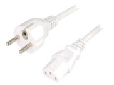 Cablu 3x1mm2 CEE 7/7 cu mufă IEC C13 mamă PVC 5m alb 16A