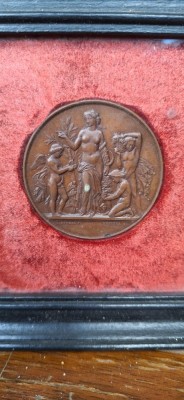 Lot 4 Medalii Franceze Istorice &amp;ndash; Art Nouveau / Art Deco &amp;ndash; Bronzo Patinat foto