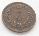 426. Moneda Japonia 1 sen 1876 (varianta cu 4 litere)