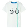 Tricou pentru copii cu m&acirc;neci scurte, ecru, 128, vidaXL