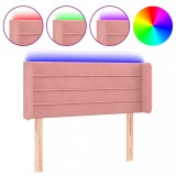 Cumpara ieftin Tablie de pat cu LED, roz, 83x16x78/88 cm, catifea