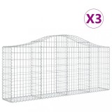 Cumpara ieftin Cosuri gabion arcuite 3 buc, 200x30x80/100cm, fier galvanizat