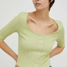 Levi's bluza femei, culoarea verde, neted