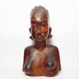 Statueta lemn mahon - Bust femeie africana 25 cm