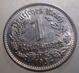 J.133 GERMANIA 1 REICHSMARK 1934 F, Europa, Nichel