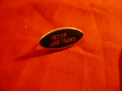 Insigna INCER Trans - Cercetari in transporturi , metal si email , L=2,5cm foto