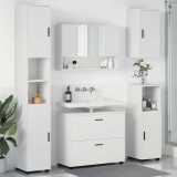 vidaXL Set de mobilier pentru baie cu raft 5 pcs Alb 30 x 35 x 192 cm