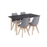 Set de sufragerie Silla 120 4+1, negru-gri