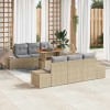 VidaXL Set de masă pentru grădină 7 pcs Bej și gri 100 x 55 x 73 cm