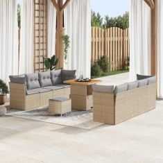 vidaXL Set de canapele pentru grădină Manual 11 pcs bej și gri deschis 3363407