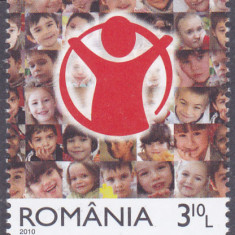 ROMANIA 2010 LP 1867 - 20 DE ANI ACTIVITATE SALVATI COPII SERIE CU TABS MNH