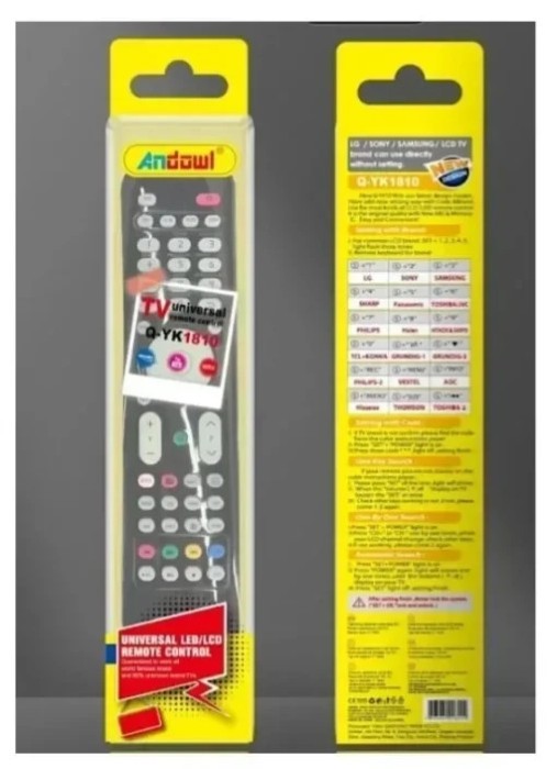 Telecomandă multifunctională LED-LCD neagră Q-YK1810 ANDOWL