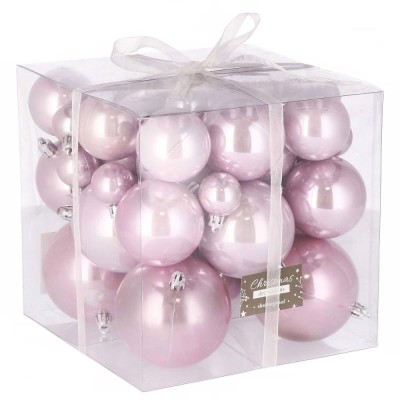 Set globuri de Craciun, 37 bucati, 3-8cm, roz Household NewTrend foto
