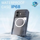 Husa compatibila impermeabila Samsung S 24 MAGSAFE​ Waterproof IP68, negru, Transparent, Silicon, Carcasa, Oem