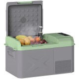 Outsunny Frigider Portabil Electric 17,4L Refrigerador de Coche 12V-220V -20℃ la +20 ℃ cu Afișaj Iluminat LED 61x34x32,4 cm Gri | Aosom Romania