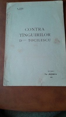 Contra tanguirilor dlui Tocilescu - N. Iorga foto