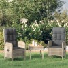 VidaXL Set mobilier de grădină cu perne, 3 piese, gri, poliratan 319907