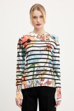 Desigual pulover LEKNES femei, culoarea alb, light, 25SWJF21