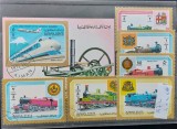 TS21 - Timbre serie Ajman State - 1972 Trenuri - locomotive - colita, Stampilat