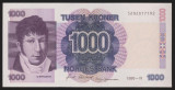NORVEGIA █ bancnota █ 1000 Kroner █ 1990 █ P-45a █ UNC █ necirculata