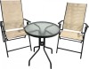 Heinner Set 2 Scaune Pliabile + Masa Texas Dia 60x71 cm Otel Sticla Textilen