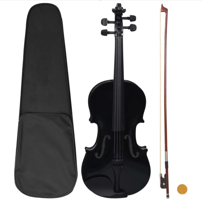 Gossi set complet vioara cu arcus si suport barbie, negru 4/4