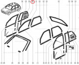 Garnitura geam usa spate dreapta Renault Clio 1 B57, partea de jos , portiera, produs original 7700801357 Kft Auto