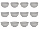 Set boluri, 12 piese, 3 L, Plastic, Gri