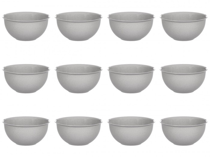 Set boluri, 12 piese, 3 L, Plastic, Gri