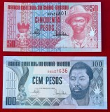 GUINEA BISSAU set / lot 50 + 100 PESOS 1990 UNC necirculate **