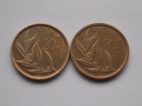 LOT 2 MONEDE 20 FRANCS DIFERITE (BELGIQUE , BELGIE) BELGIA, Europa