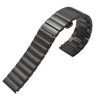 Curea metalica compatibila ASUS Zenwatch 2 WI502Q, 18mm, Negru, prindere fluture foto