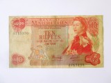Rară! Maurițius 10 Rupees 1967,bancnota din imagini la cel mai mic preț