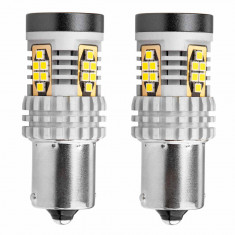 Bec semnalizare AMIO LED Canbus, BA15S P21W R10W R5W Alb 12V/24V, 3020 24SMD 1156, set 2 buc