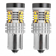 Set 2 Buc Led Amio BA15S P21W R10W R5W 24 SMD 1156 Canbus 3020 Alb 12/24V 02797