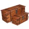 Set cufere de depozitare, 2 buc., lemn masiv