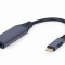 ADAPTOR video GEMBIRD, adaptor USB 3.0 Type-C (T) la HDMI (M), 15cm, rezolutie maxima 4K UHD (3840 x 2160) la 60 Hz, negru, &quot;A-USB3C-HDMI-01&quot; (timbru