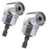 Set 2 Adaptor unghiular pentru bormasina HEX, 1/4&quot;, JENUOS&reg;, cap inclinat, unghi 105 grade, tija hexagonala, Argint