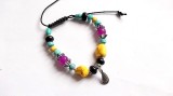 Bratara dama: Onix, Jad, Turcoaz, Howlite. Reglabila, pietre semipretioase negru, albastru, galben, violet. Bijuterie cadou
