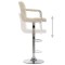 Scaun de bar, crem, material textil - 6