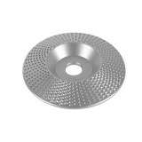 Disc arcuit conic argintiu de rindeluit lemn, plastic, cauciuc, 84mm, pentru polizoare cu diametru orificiu 16mm, 66006, GF-2304
