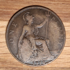 Marea Britanie - moneda de colectie - 1 penny 1916 - George V - bronz