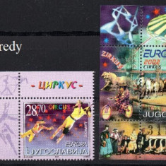 IUGOSLAVIA 2002, EUROPA CEPT, Circul, serie neuzata, MNH