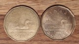 Canada - set de colectie 2 monede diferite - 1 dollar 1989 &amp; 2008 aUNC- superbe!