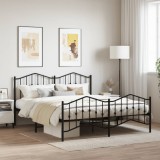 VidaXL Cadru pat metalic cu tăblie de cap/picioare&nbsp;, negru, 160x200 cm 373810